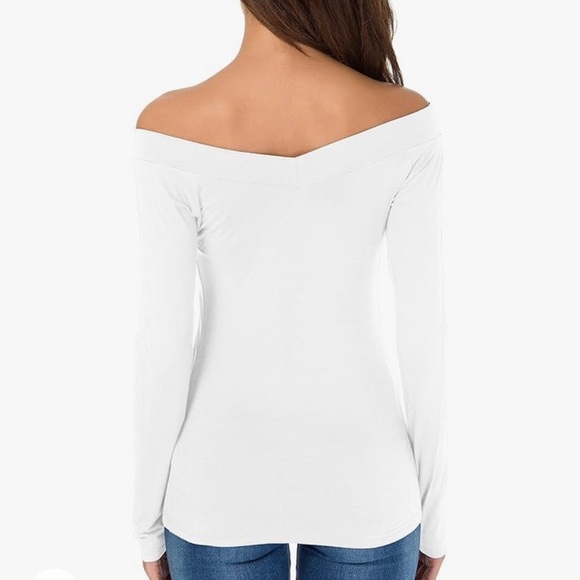 Sarin Matthews White Off Shoulder Top Size Large - Picture 6 of 6